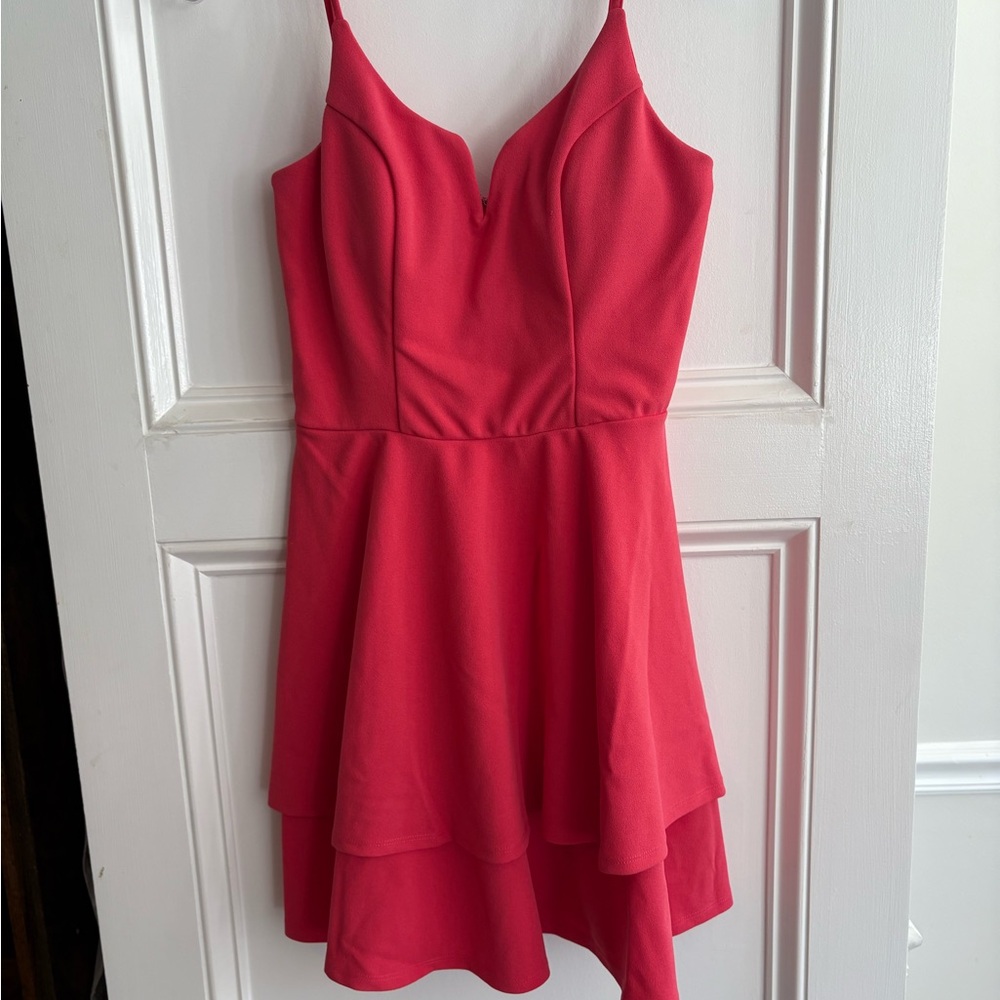 Trixxi Vibrant Pink Layered Mini Dress